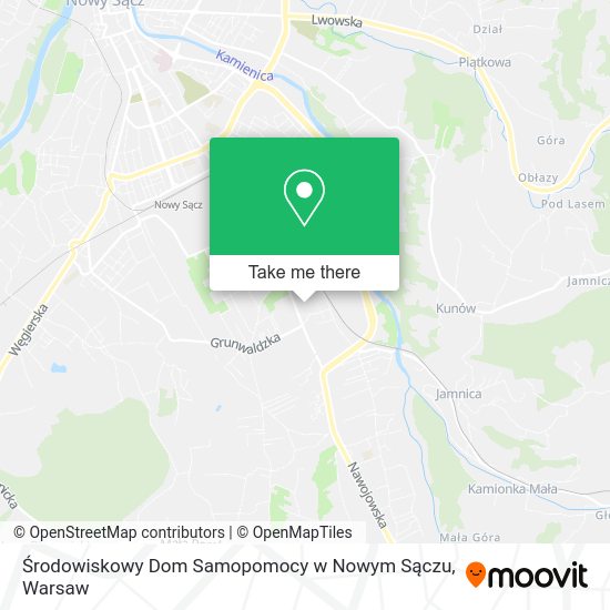 Środowiskowy Dom Samopomocy w Nowym Sączu map