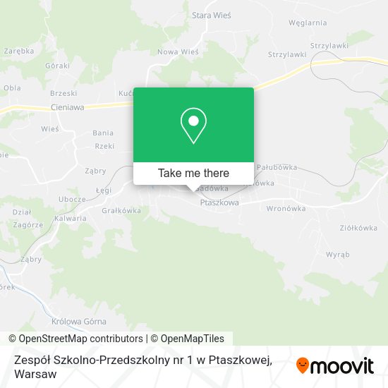 Zespół Szkolno-Przedszkolny nr 1 w Ptaszkowej map