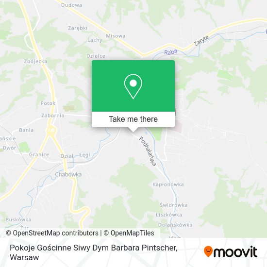 Pokoje Gościnne Siwy Dym Barbara Pintscher map