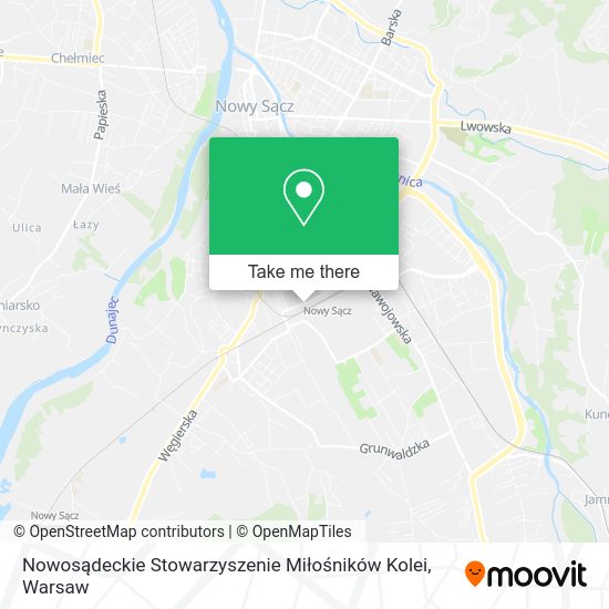 Nowosądeckie Stowarzyszenie Miłośników Kolei map