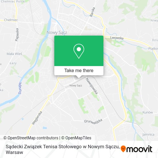 Sądecki Związek Tenisa Stołowego w Nowym Sączu map