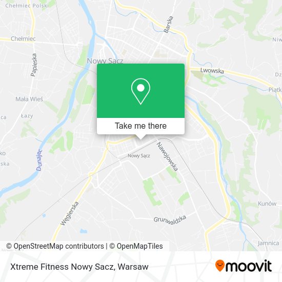 Xtreme Fitness Nowy Sacz map