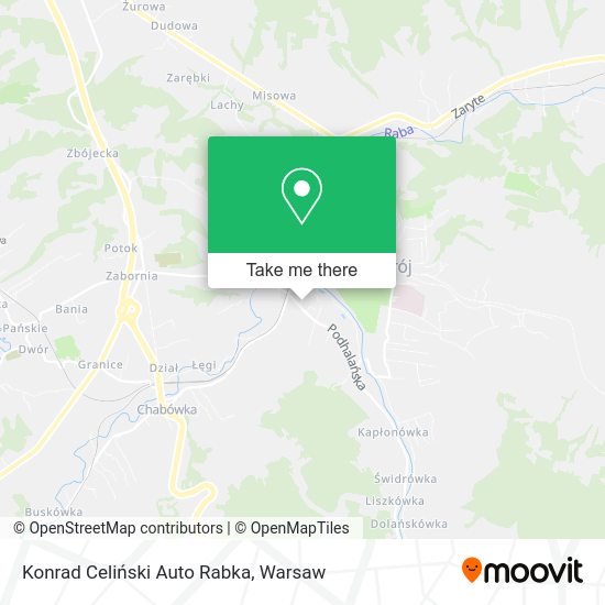 Konrad Celiński Auto Rabka map