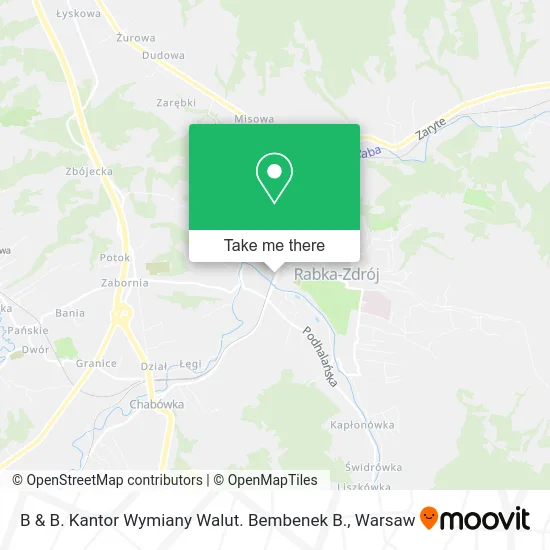 Карта B & B. Kantor Wymiany Walut. Bembenek B.