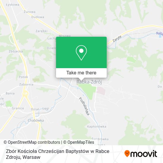 Zbór Kościoła Chrześcijan Baptystów w Rabce Zdroju map