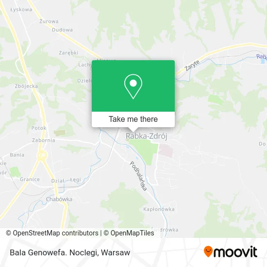 Карта Bala Genowefa. Noclegi