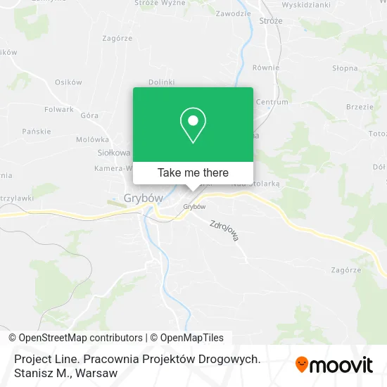 Карта Project Line. Pracownia Projektów Drogowych. Stanisz M.