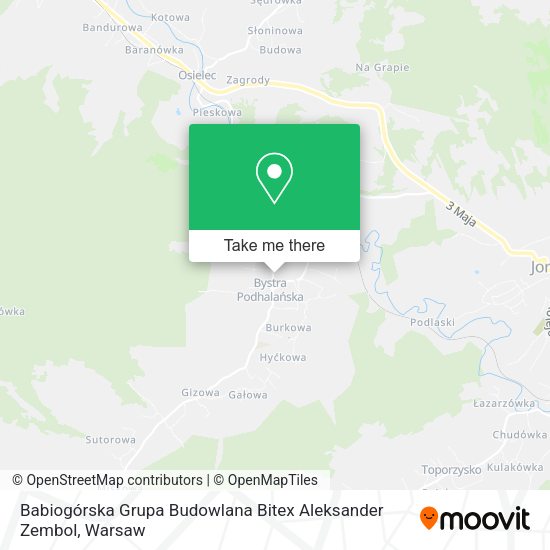 Babiogórska Grupa Budowlana Bitex Aleksander Zembol map