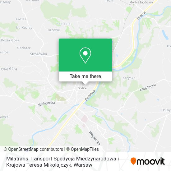 Milatrans Transport Spedycja Miedzynarodowa i Krajowa Teresa Mikolajczyk map