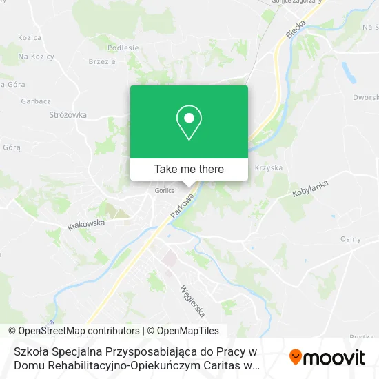 Szkoła Specjalna Przysposabiająca do Pracy w Domu Rehabilitacyjno-Opiekuńczym Caritas w Gorlicach map