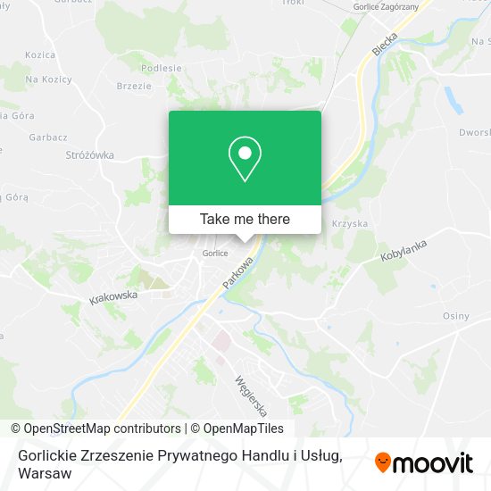 Gorlickie Zrzeszenie Prywatnego Handlu i Usług map