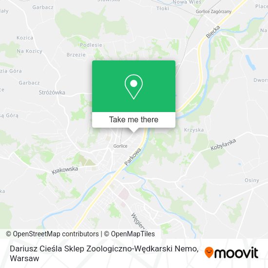 Dariusz Cieśla Sklep Zoologiczno-Wędkarski Nemo map