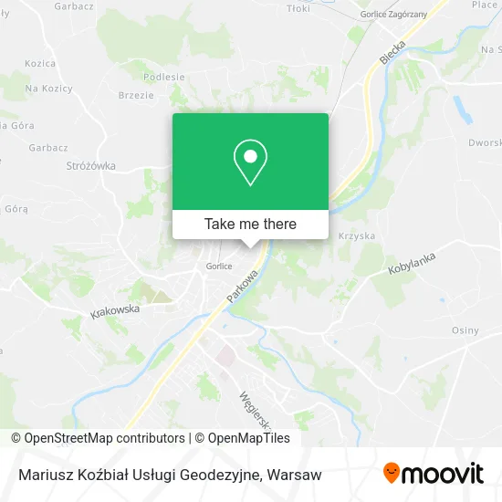 Карта Mariusz Koźbiał Usługi Geodezyjne