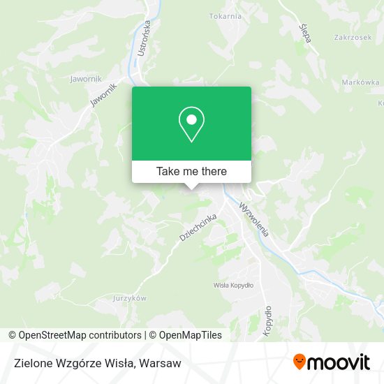 Zielone Wzgórze Wisła map