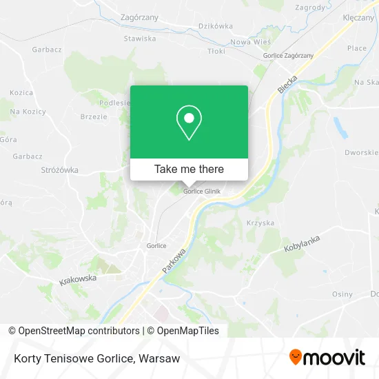 Карта Korty Tenisowe Gorlice