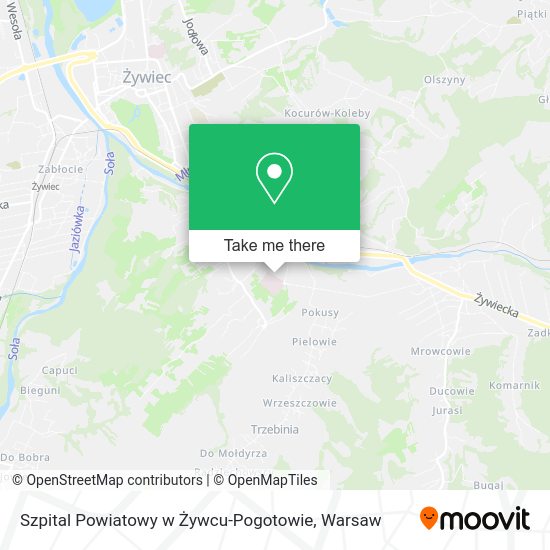 Szpital Powiatowy w Żywcu-Pogotowie map