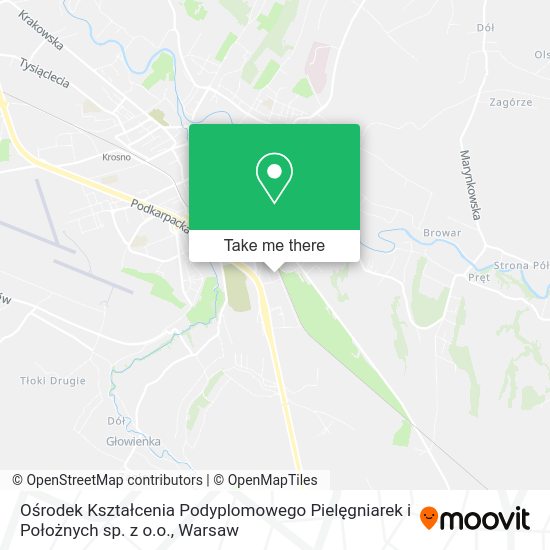 Ośrodek Kształcenia Podyplomowego Pielęgniarek i Położnych sp. z o.o. map