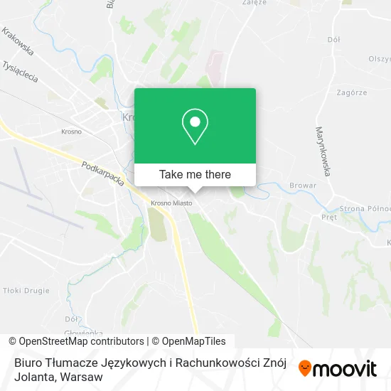 Карта Biuro Tłumacze Językowych i Rachunkowości Znój Jolanta