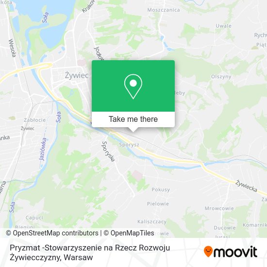 Pryzmat -Stowarzyszenie na Rzecz Rozwoju Żywiecczyzny map