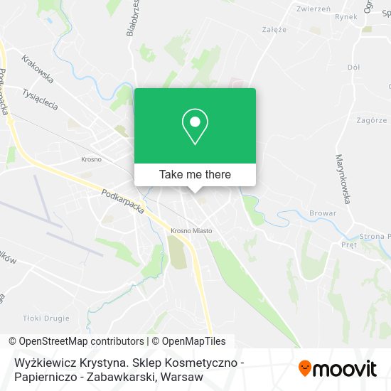 Wyżkiewicz Krystyna. Sklep Kosmetyczno - Papierniczo - Zabawkarski map