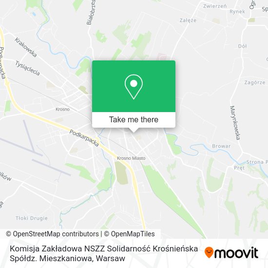 Komisja Zakładowa NSZZ Solidarność Krośnieńska Spółdz. Mieszkaniowa map