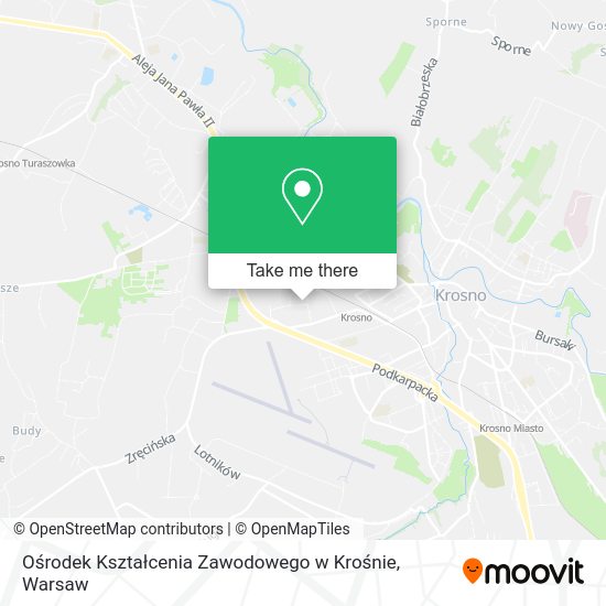 Ośrodek Kształcenia Zawodowego w Krośnie map