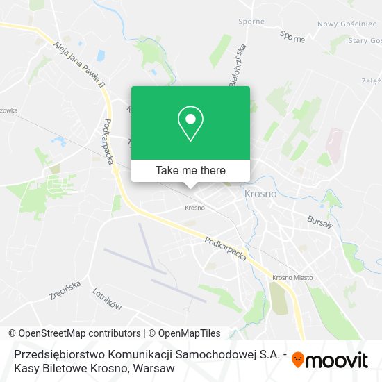 Przedsiębiorstwo Komunikacji Samochodowej S.A. - Kasy Biletowe Krosno map