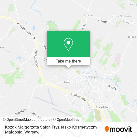 Карта Kozak Małgorzata Salon Fryzjersko-Kosmetyczny Małgosia