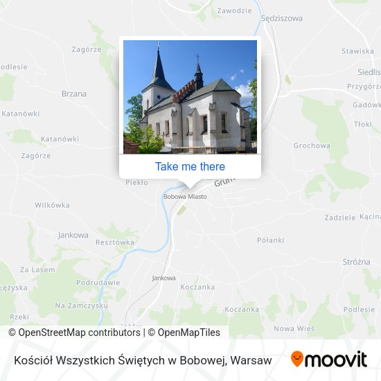 Карта Kościół Wszystkich Świętych w Bobowej