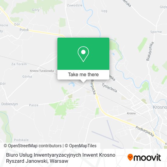 Biuro Usług Inwentyaryzacyjnych Inwent Krosno Ryszard Janowski map