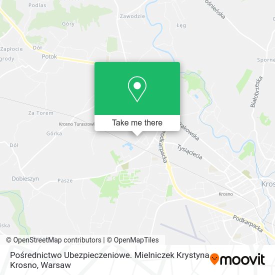 Pośrednictwo Ubezpieczeniowe. Mielniczek Krystyna Krosno map