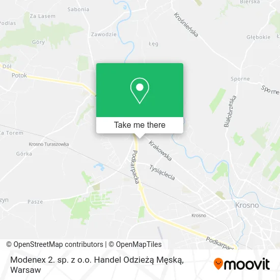 Карта Modenex 2. sp. z o.o. Handel Odzieżą Męską