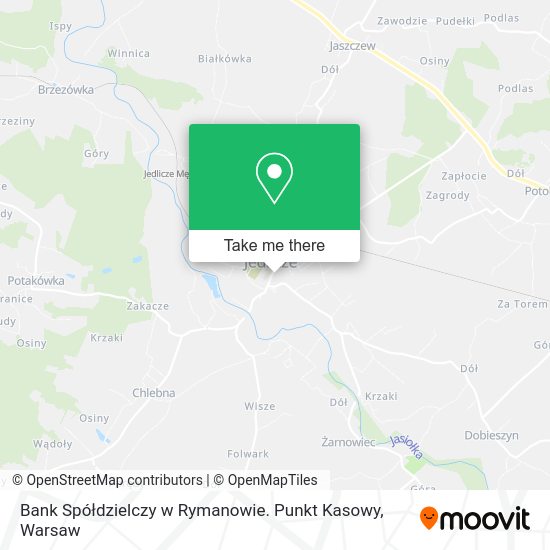 Bank Spółdzielczy w Rymanowie. Punkt Kasowy map