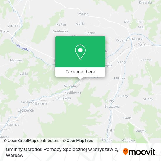 Gminny Osrodek Pomocy Spolecznej w Stryszawie map