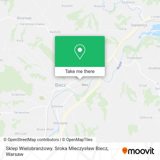 Sklep Wielobranżowy. Sroka Mieczysław Biecz map