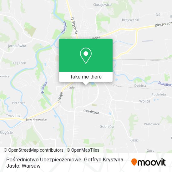 Pośrednictwo Ubezpieczeniowe. Gotfryd Krystyna Jasło map