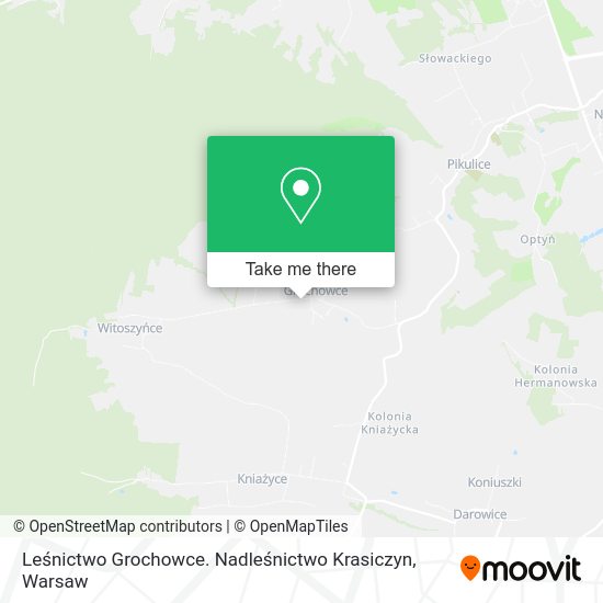 Leśnictwo Grochowce. Nadleśnictwo Krasiczyn map