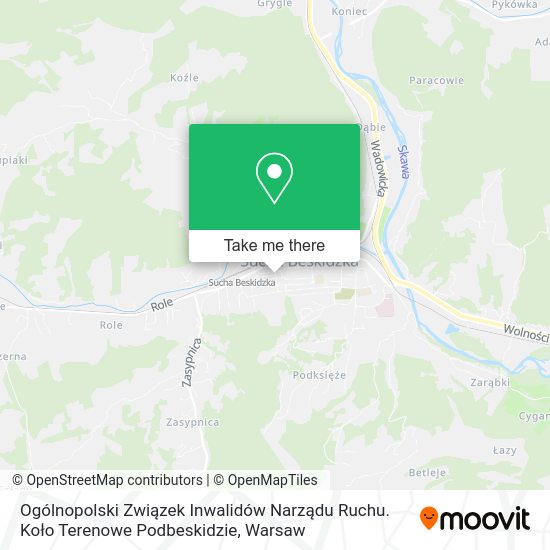 Ogólnopolski Związek Inwalidów Narządu Ruchu. Koło Terenowe Podbeskidzie map