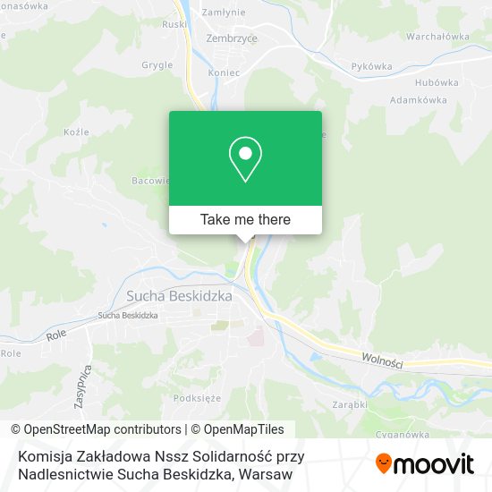 Komisja Zakładowa Nssz Solidarność przy Nadlesnictwie Sucha Beskidzka map