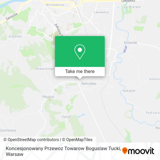 Koncesjonowany Przewoz Towarow Boguslaw Tucki map