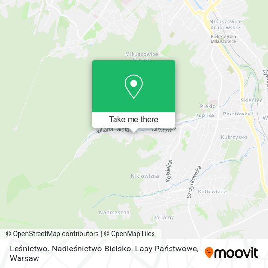 Карта Leśnictwo. Nadleśnictwo Bielsko. Lasy Państwowe