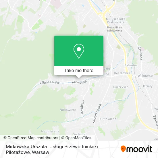Карта Mirkowska Urszula. Usługi Przewodnickie i Pilotażowe