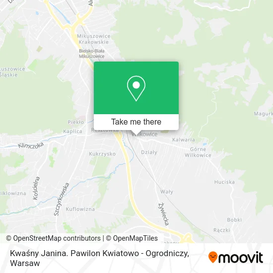 Карта Kwaśny Janina. Pawilon Kwiatowo - Ogrodniczy