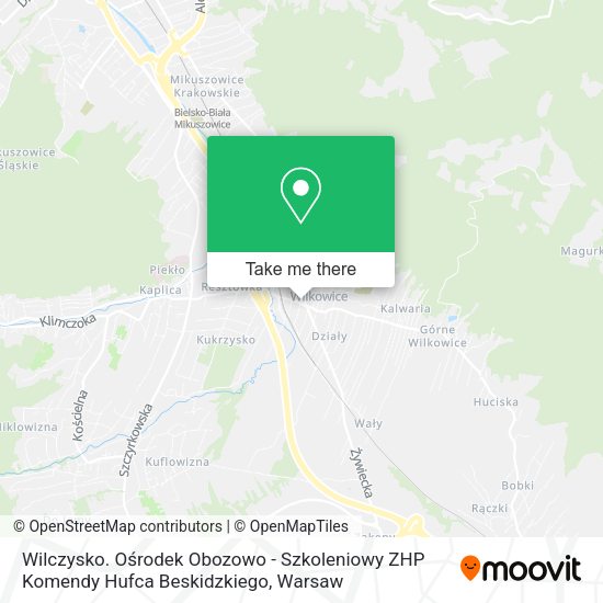 Wilczysko. Ośrodek Obozowo - Szkoleniowy ZHP Komendy Hufca Beskidzkiego map