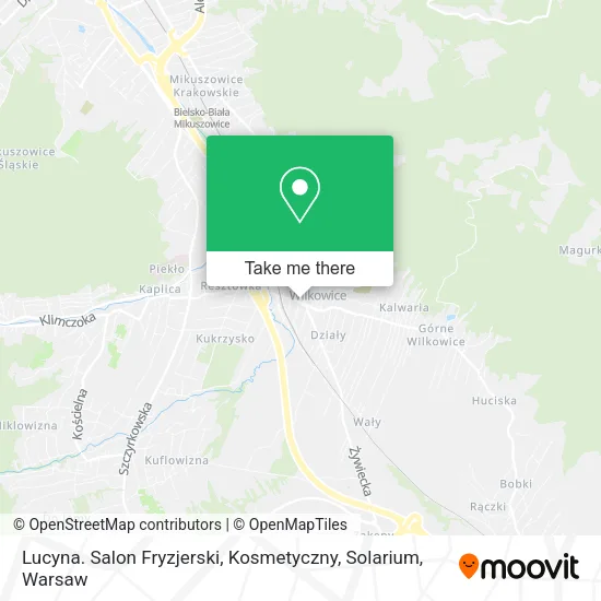Карта Lucyna. Salon Fryzjerski, Kosmetyczny, Solarium