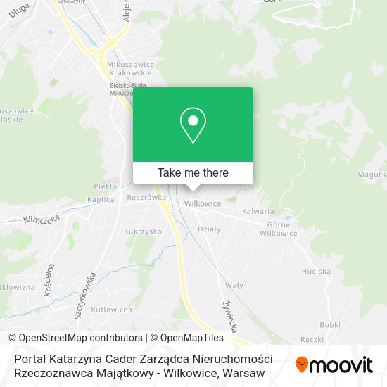 Portal Katarzyna Cader Zarządca Nieruchomości Rzeczoznawca Majątkowy - Wilkowice map