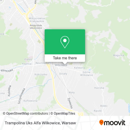 Trampolina Uks Alfa Wilkowice map