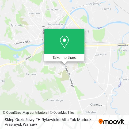 Sklep Odzieżowy FH Rykowisko Alfa Fok Mariusz Przemyśl map