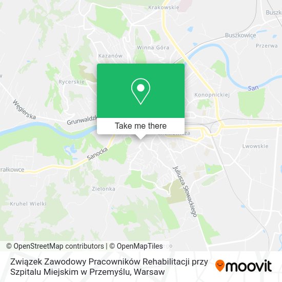 Związek Zawodowy Pracowników Rehabilitacji przy Szpitalu Miejskim w Przemyślu map