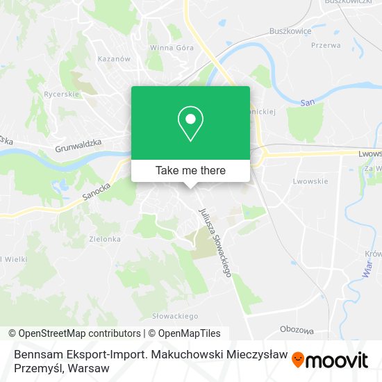 Bennsam Eksport-Import. Makuchowski Mieczysław Przemyśl map